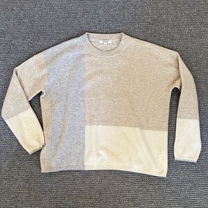 Splendid Cashmere Color Block Crewneck Boxy Sweater, Size S